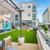 outside lounge area with city views
